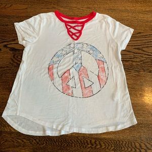 American Flag peace sign shirt